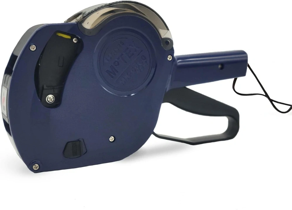 Jednořádkové etiketovací kleště MOTEX MX 5500 NEW - STARTOVACÍ SADA KOMPLETNÍ / 1x kleště + 5x etiketa cola-ply 22x12 + 1x náhradní barvící váleček  / barva modrá /