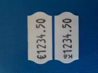 Jednořádkové etiketovací kleště UNO C8 2612 startovací sada - / 5x etiketa Contact 26x12, 1x barvící váleček /